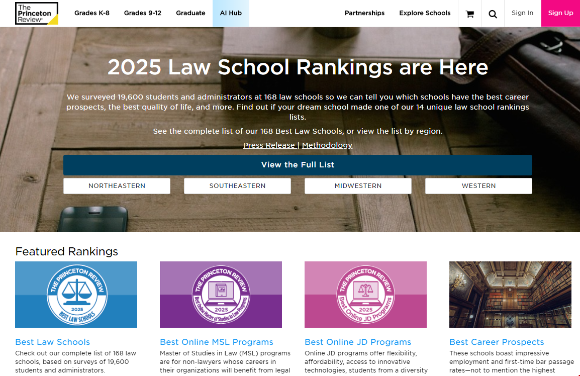 《普林斯顿评论》发布2025年最佳法学院榜单.png 《普林斯顿评论》发布2025年最佳法学院榜单.png